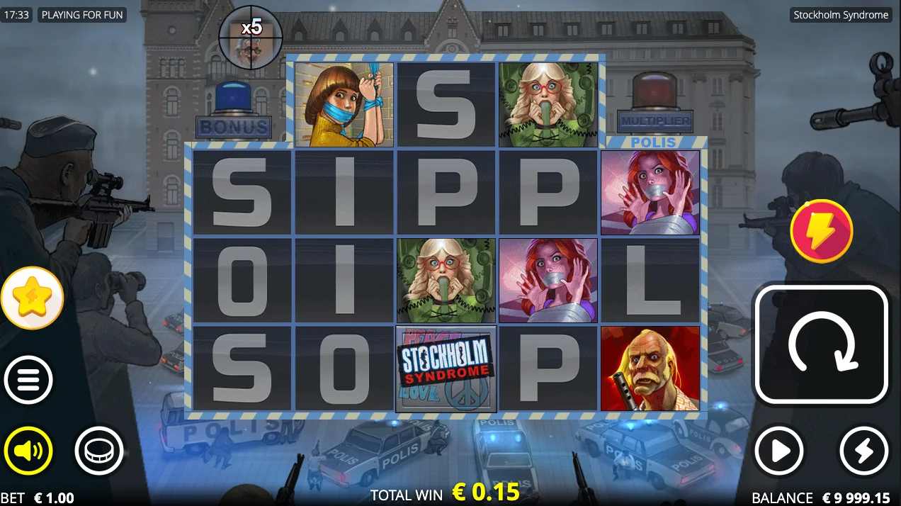 Stockholm Syndrome slot grid and heist mechanics